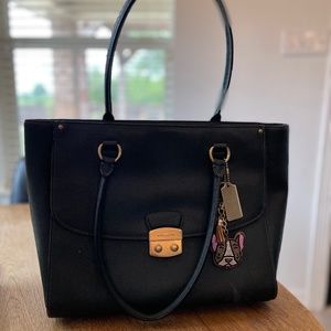 Dark green coach tote